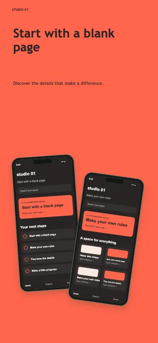 Studio 01 screenshot design: Community